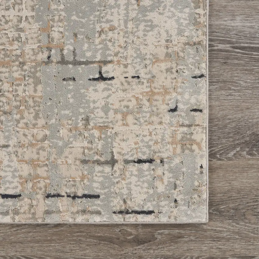Cream Abstract Area Rug Photo 4