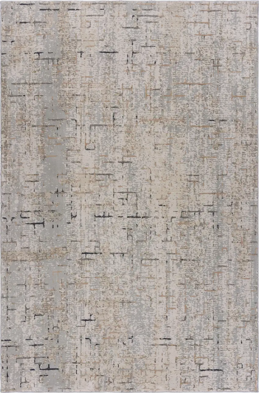 Cream Abstract Area Rug Photo 1