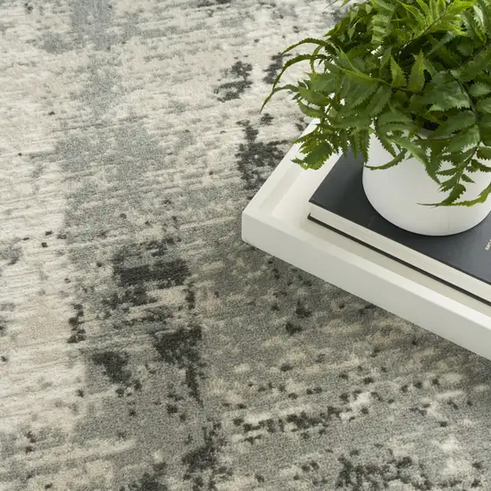 Cream Abstract Area Rug Photo 9