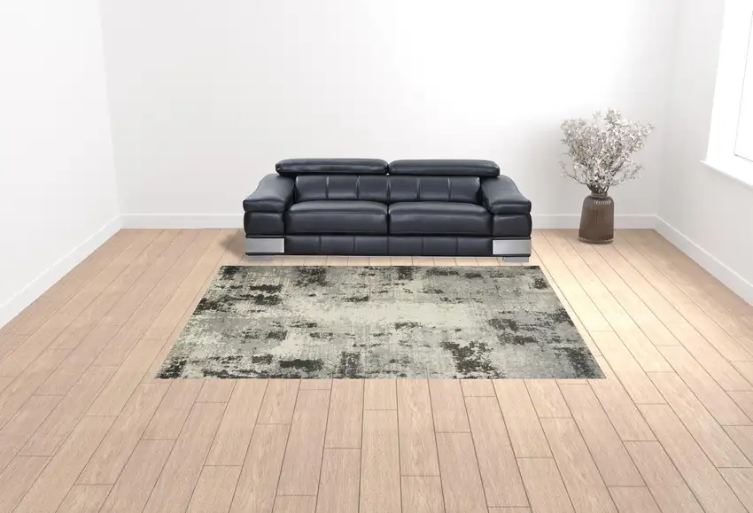 Cream Abstract Area Rug Photo 2