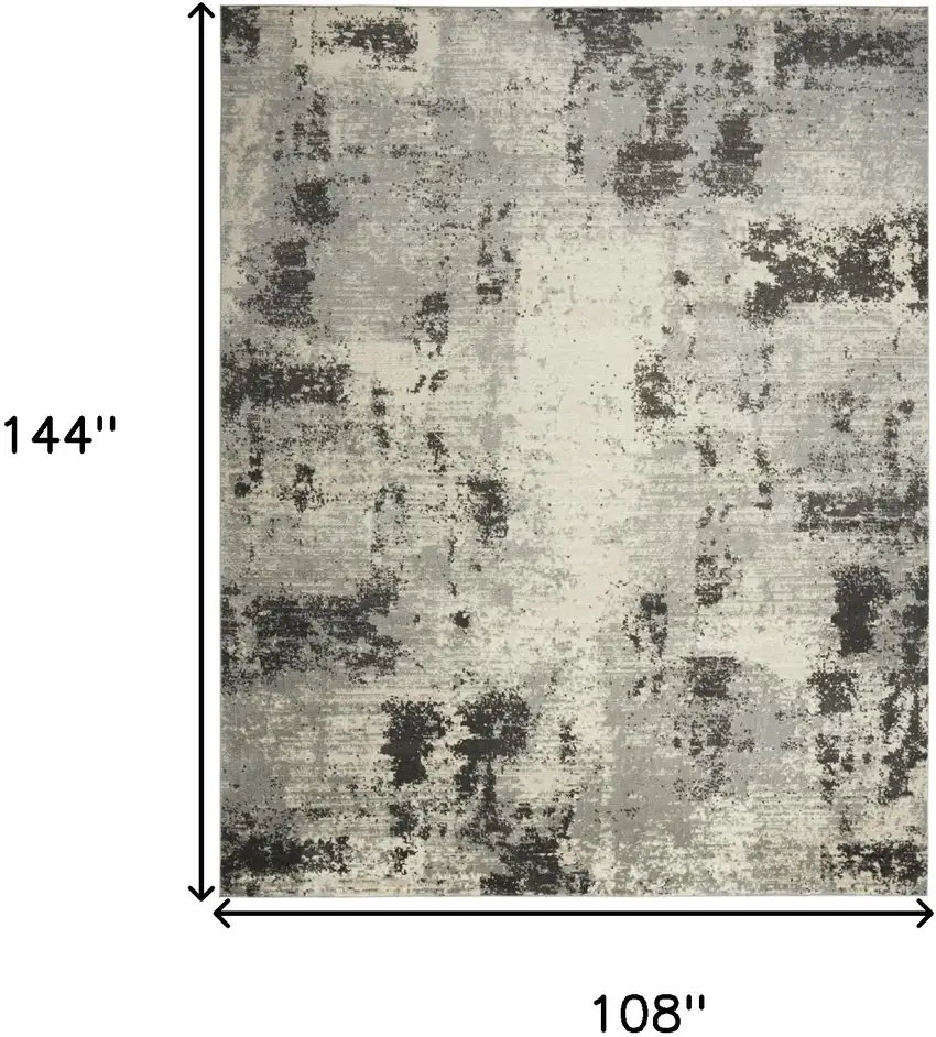 Cream Abstract Area Rug Photo 9