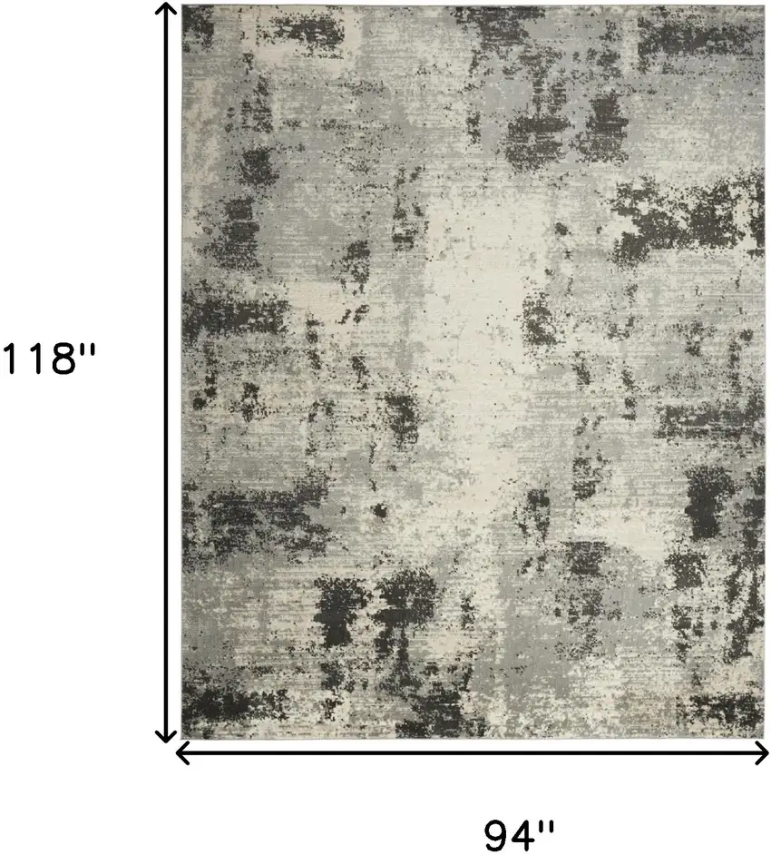 Cream Abstract Area Rug Photo 9