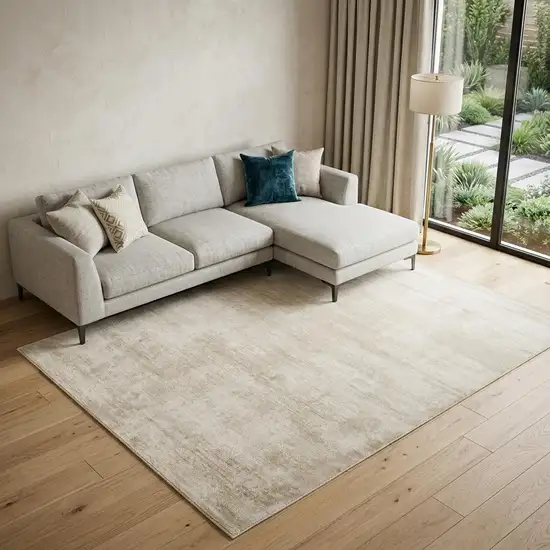 Cream Abstract Area Rug Photo 1