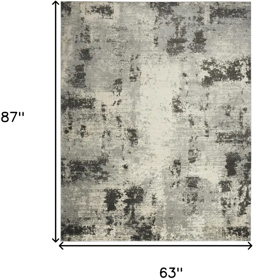 Cream Abstract Area Rug Photo 9