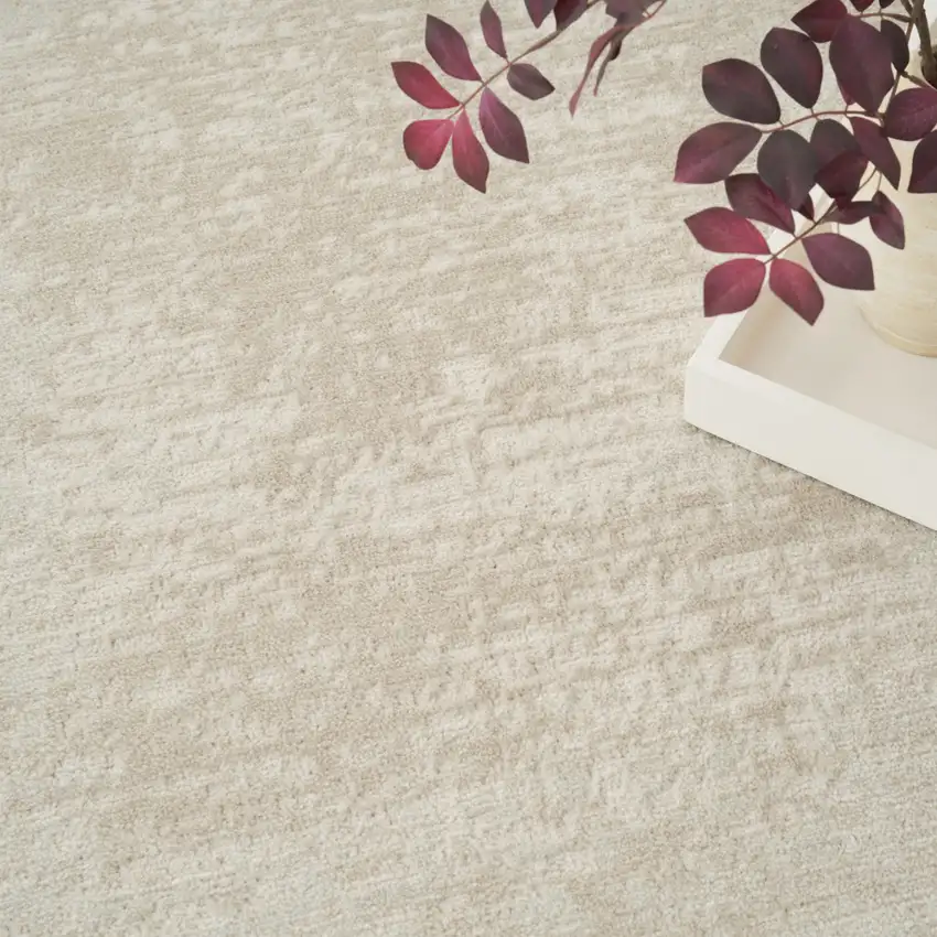 Cream Abstract Area Rug Photo 7