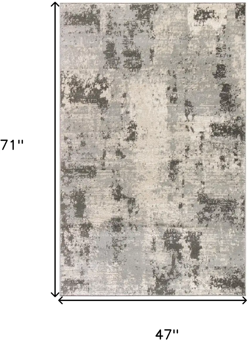 Cream Abstract Area Rug Photo 9