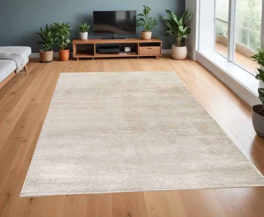 Cream Abstract Area Rug Photo 2