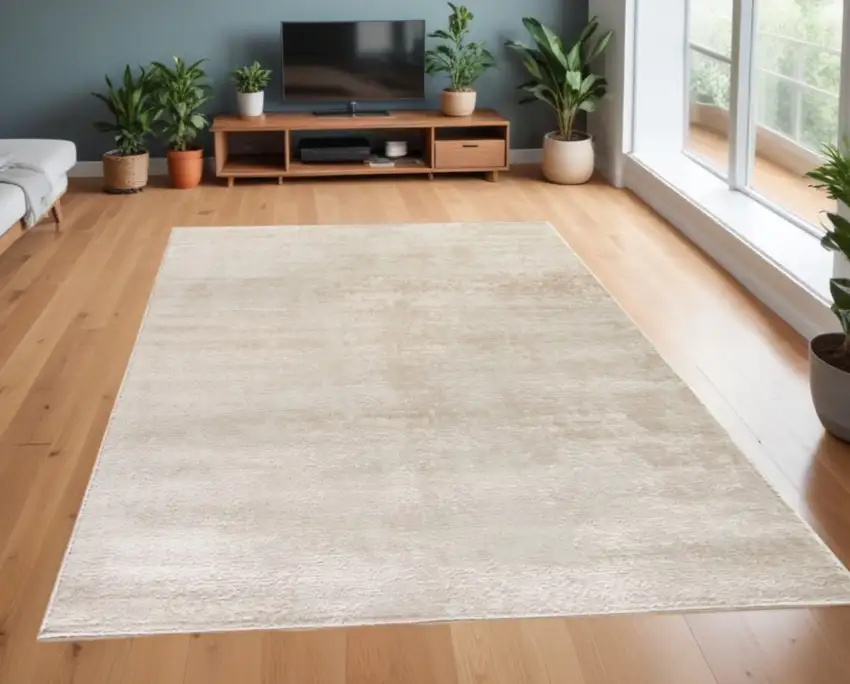 Cream Abstract Area Rug Photo 2