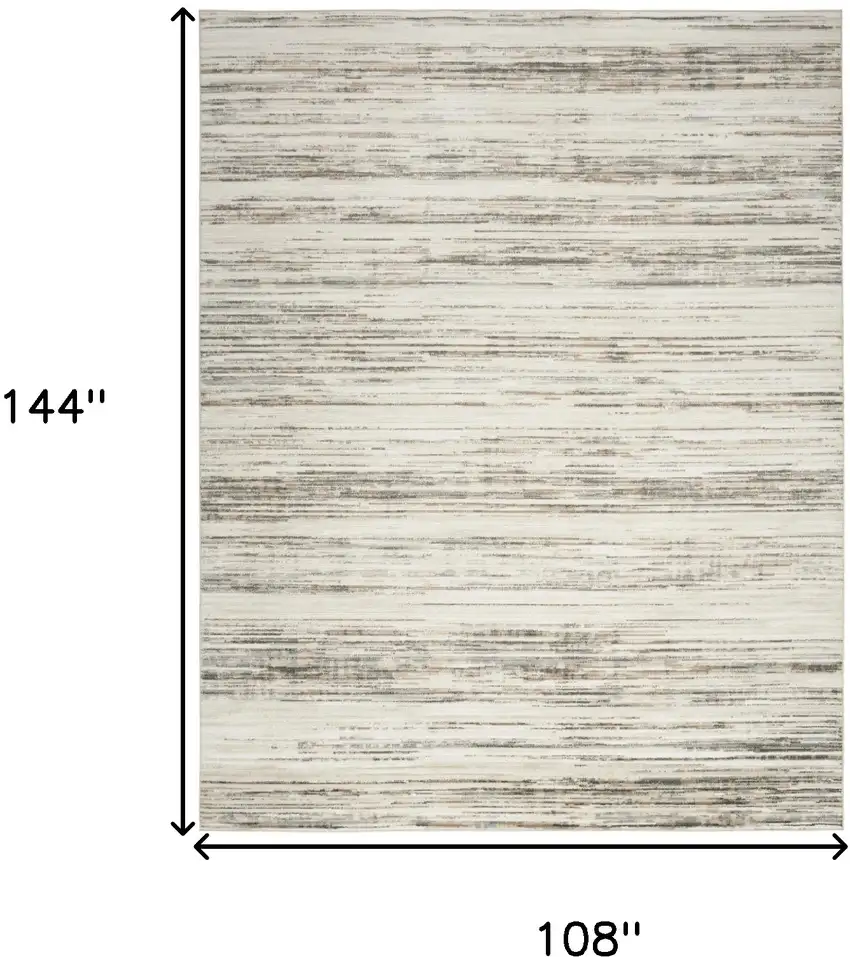 Cream Abstract Distressed Area Rug Photo 8