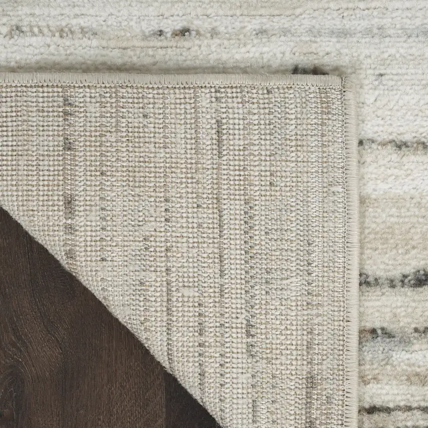 Cream Abstract Distressed Area Rug Photo 8