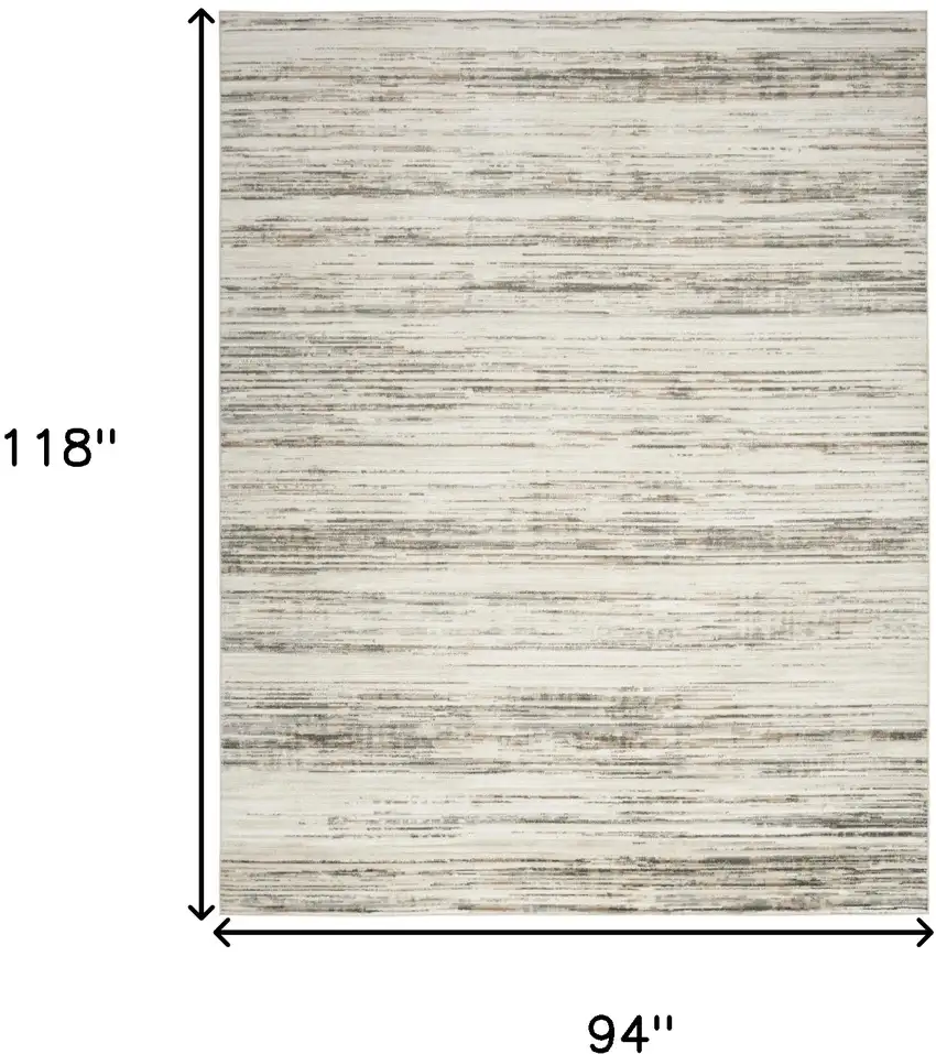 Cream Abstract Distressed Area Rug Photo 8