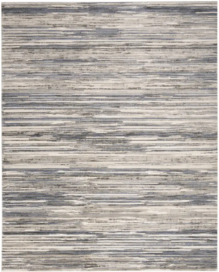 Cream Abstract Distressed Area Rug Photo 1