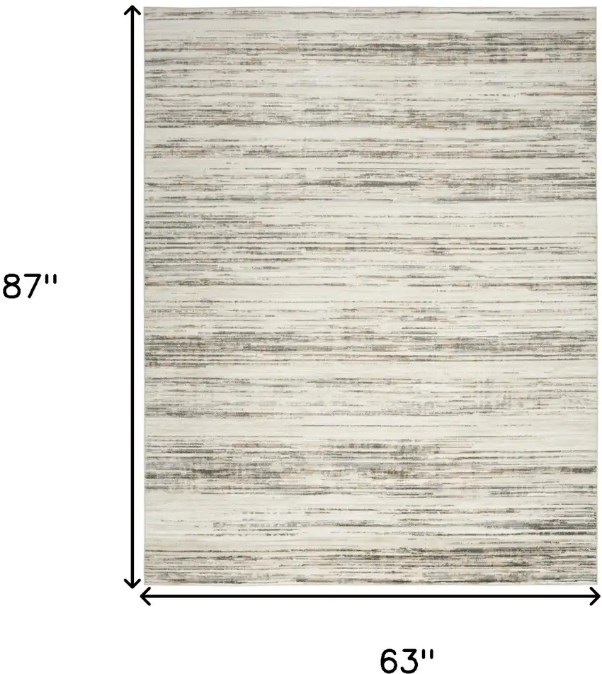 Cream Abstract Distressed Area Rug Photo 8