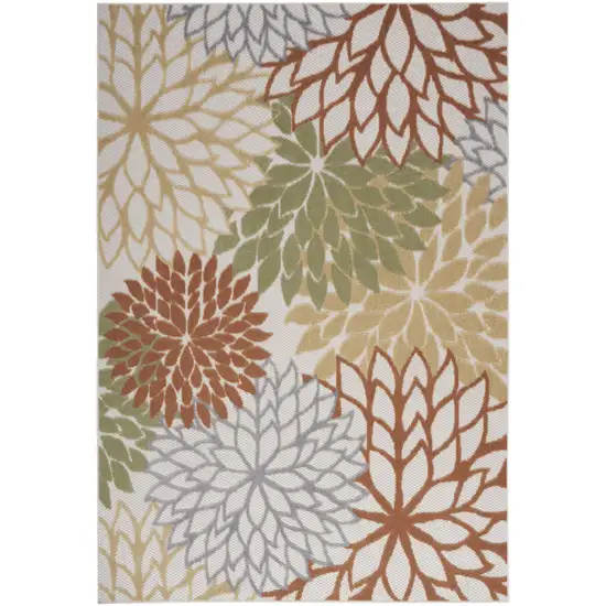 Cream Abstract Distressed Area Rug Photo 1