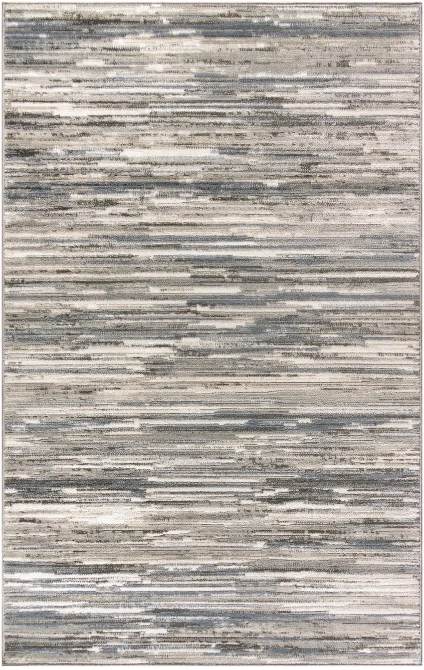 Cream Abstract Distressed Area Rug Photo 4