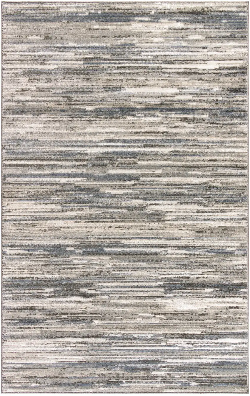 Cream Abstract Distressed Area Rug Photo 1