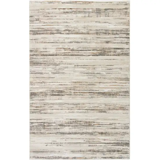 Cream Abstract Distressed Area Rug Photo 1