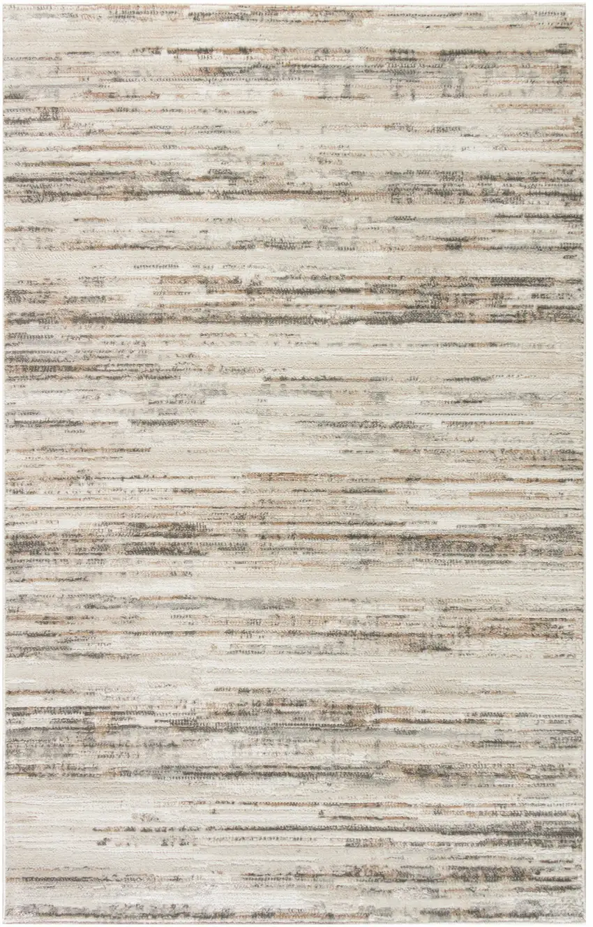 Cream Abstract Distressed Area Rug Photo 1