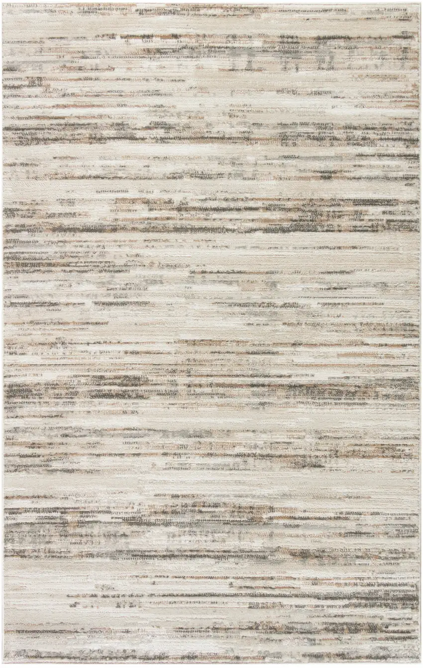 Cream Abstract Distressed Area Rug Photo 1