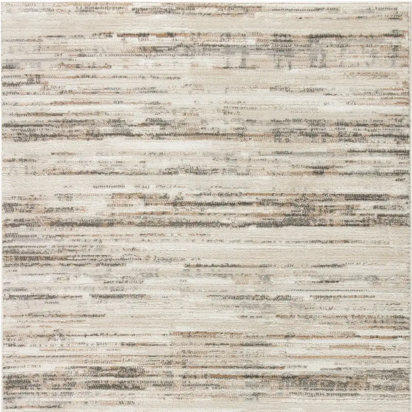 Cream Abstract Distressed Area Rug Photo 5