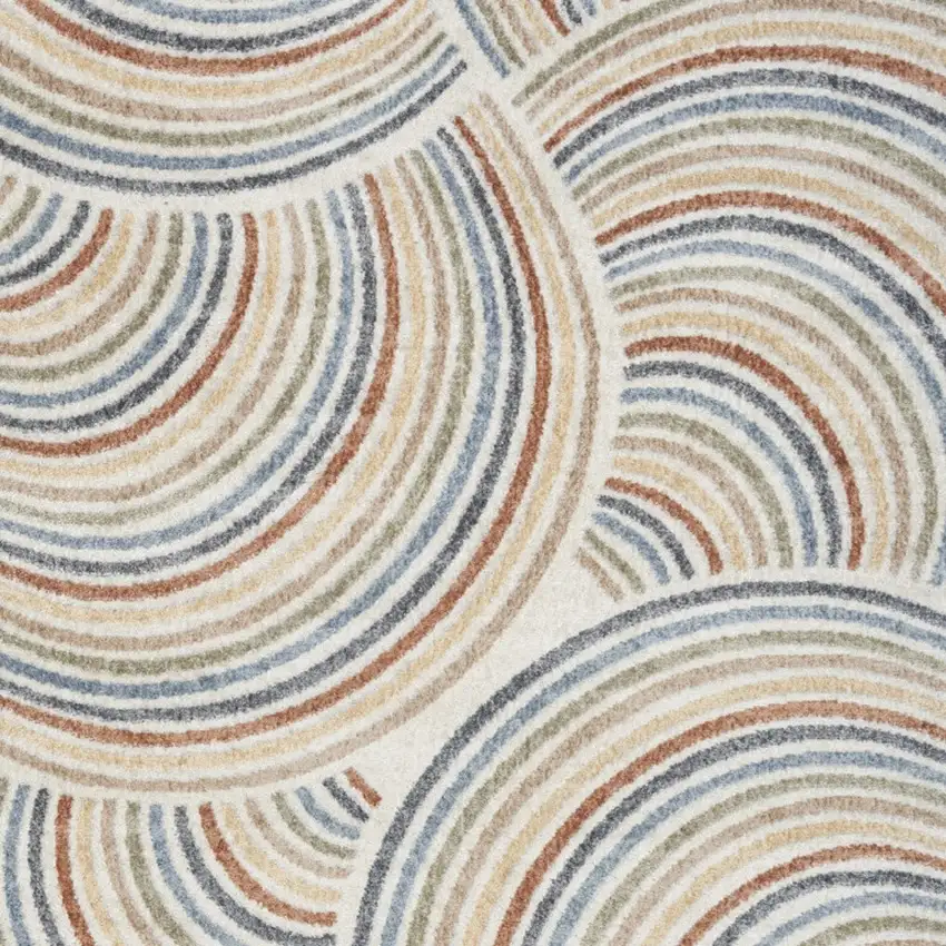 Cream Abstract Power Loom Area Rug Photo 7