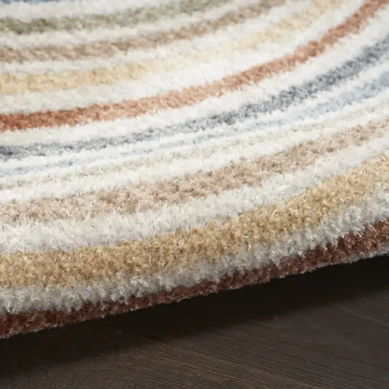 Cream Abstract Power Loom Area Rug Photo 9