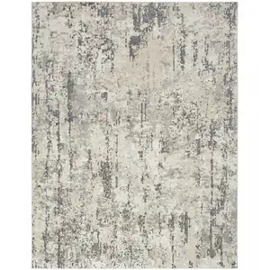 Photo of Cream Abstract Power Loom Area Rug