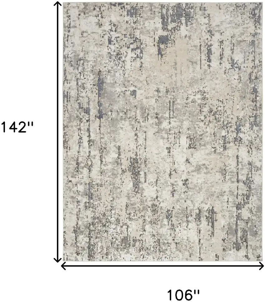 Cream Abstract Power Loom Area Rug Photo 3