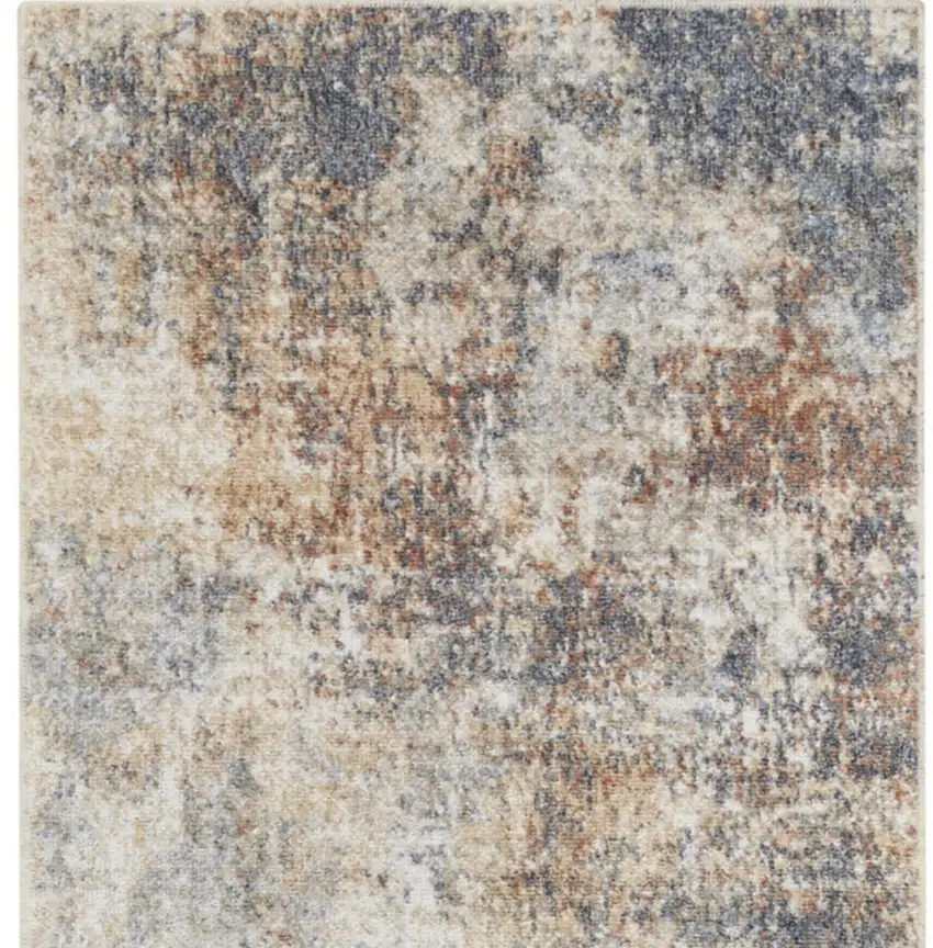Cream Abstract Power Loom Runner Rug Photo 4