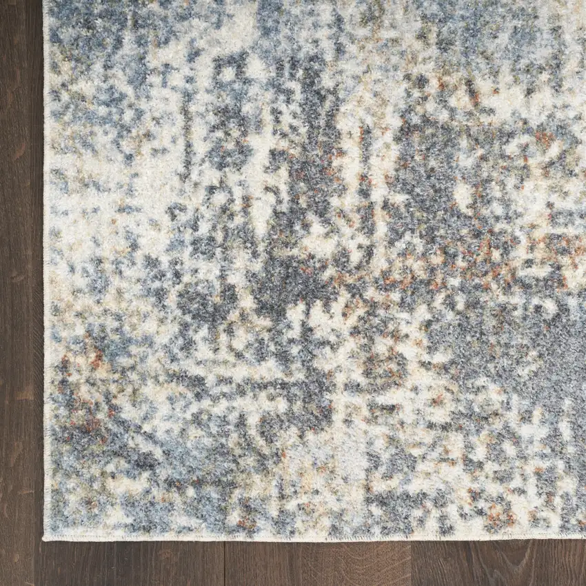Cream Abstract Power Loom Runner Rug Photo 8