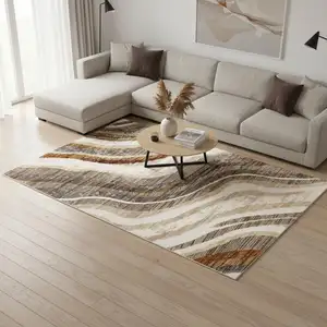 Photo of Cream And Beige Abstract Area Rug