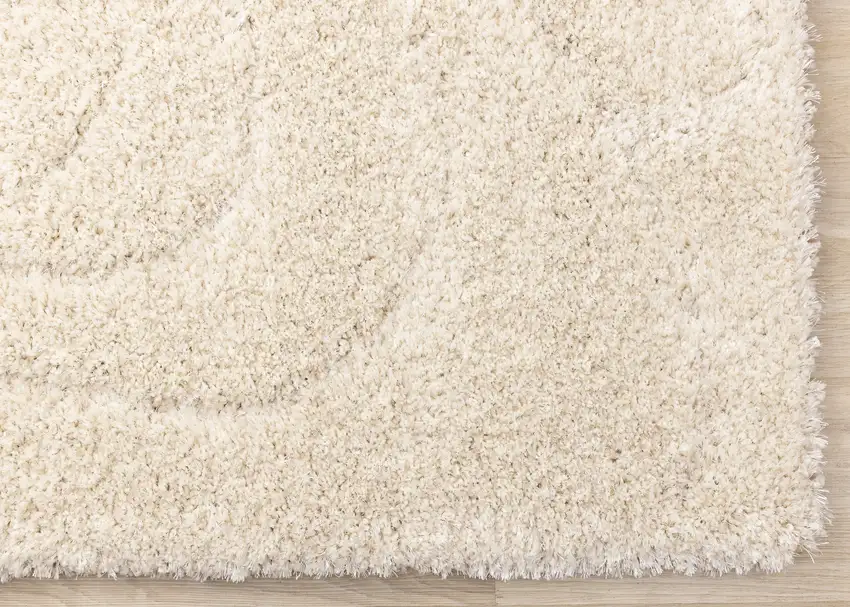 Cream And Beige Abstract Area Rug Photo 9