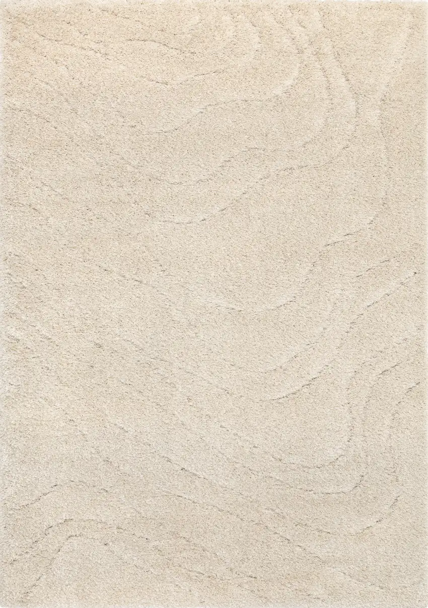 Cream And Beige Abstract Area Rug Photo 2
