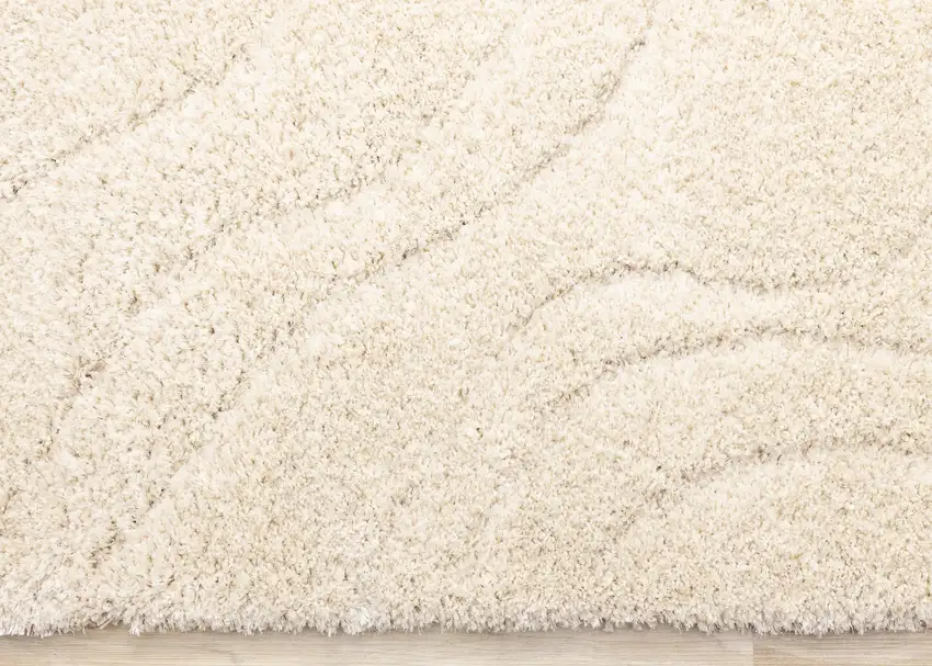 Cream And Beige Abstract Area Rug Photo 9