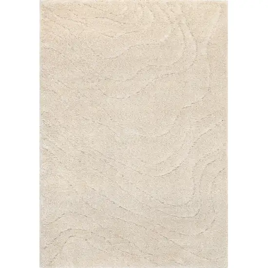 Cream And Beige Abstract Area Rug Photo 2