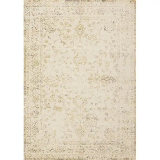 Cream And Beige Abstract Area Rug Photo 4