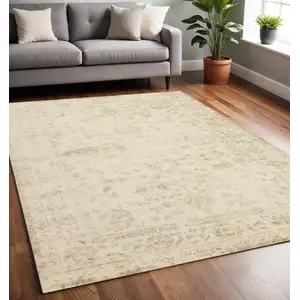 Photo of Cream And Beige Abstract Area Rug