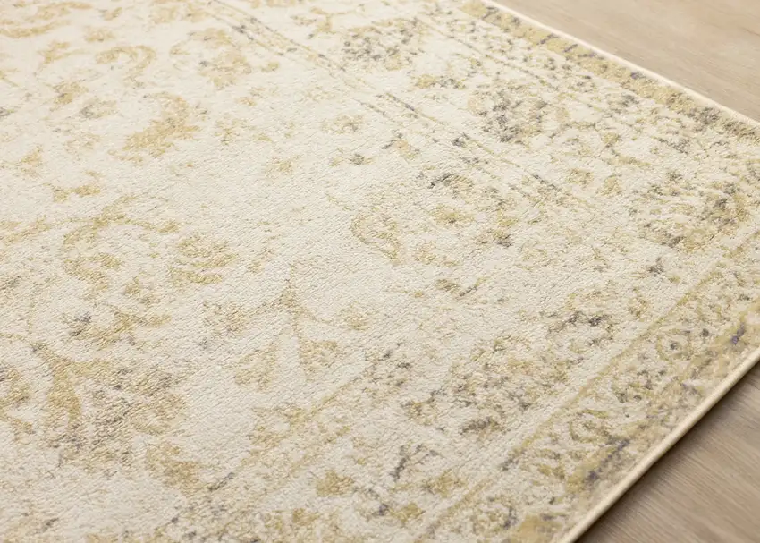 Cream And Beige Abstract Area Rug Photo 8