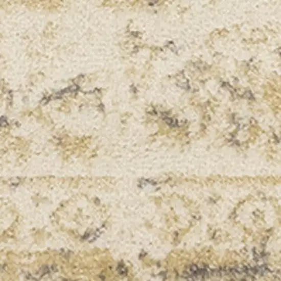 Cream And Beige Abstract Area Rug Photo 4