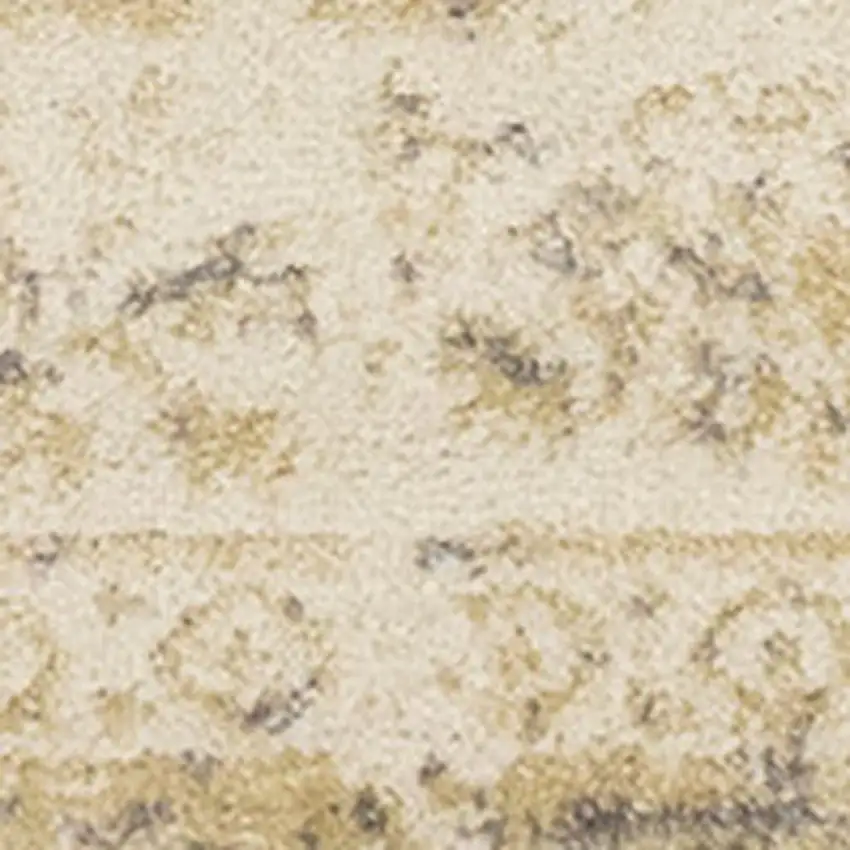 Cream And Beige Abstract Area Rug Photo 4