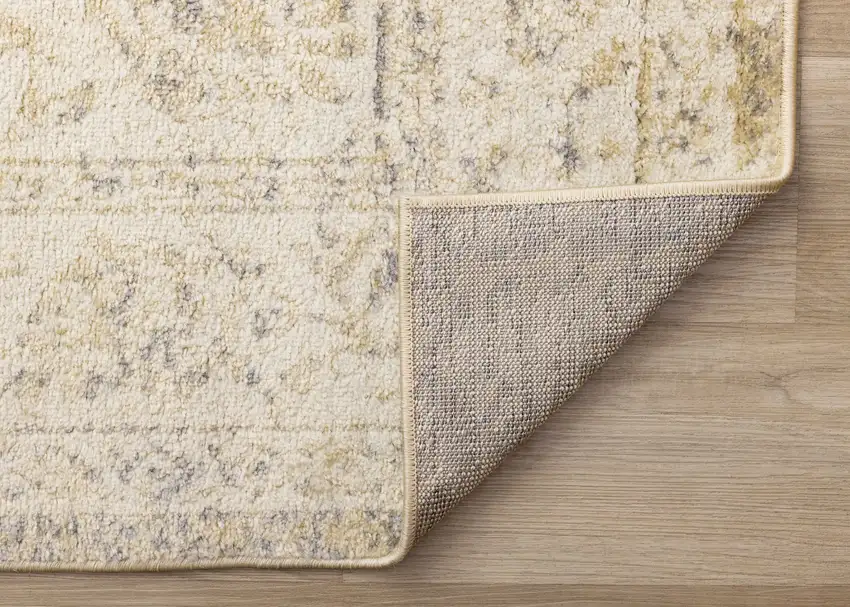 Cream And Beige Abstract Area Rug Photo 9