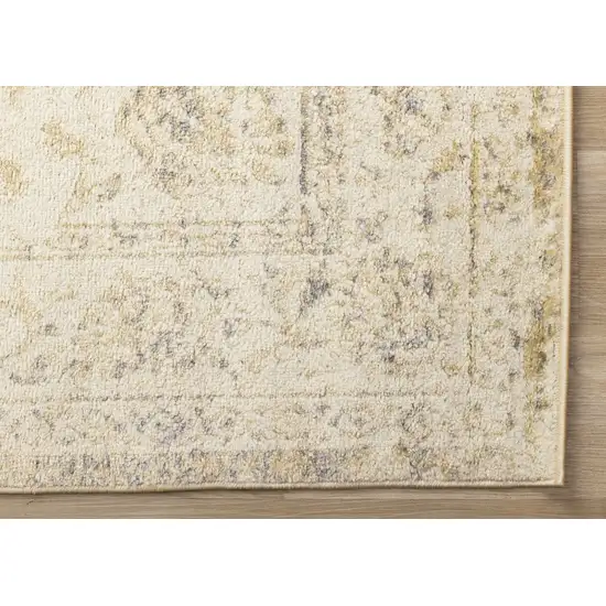 Cream And Beige Abstract Area Rug Photo 9
