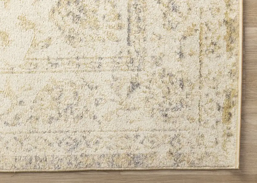 Cream And Beige Abstract Area Rug Photo 9