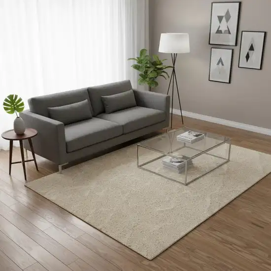 Cream And Beige Geometric Area Rug Photo 1