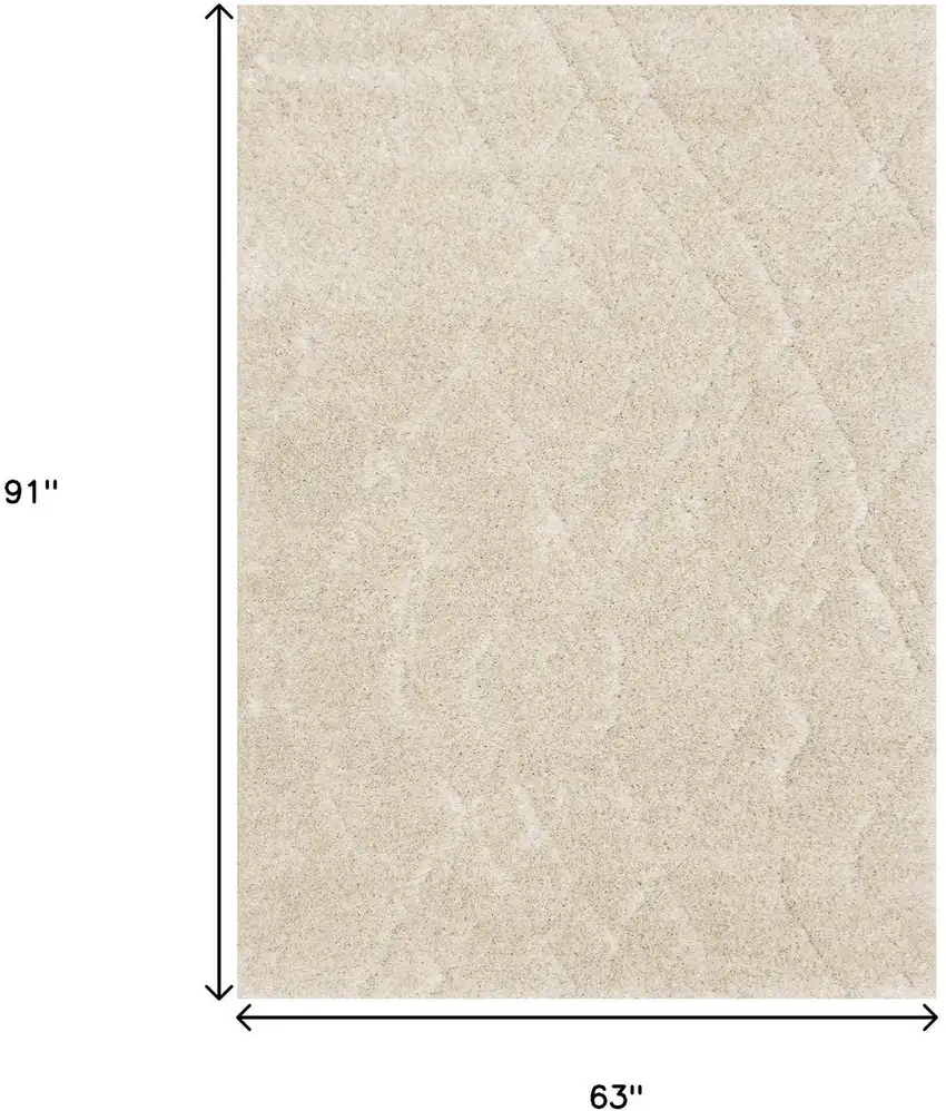 Cream And Beige Geometric Area Rug Photo 3