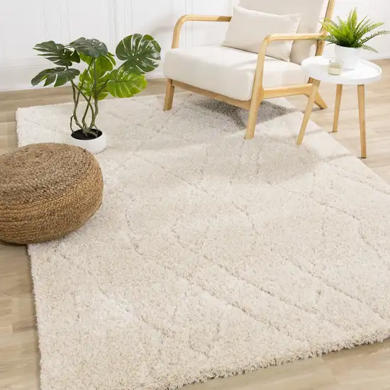 Cream And Beige Geometric Area Rug Photo 4