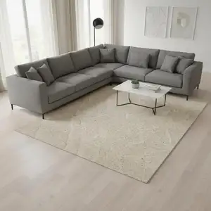 Photo of Cream And Beige Geometric Area Rug