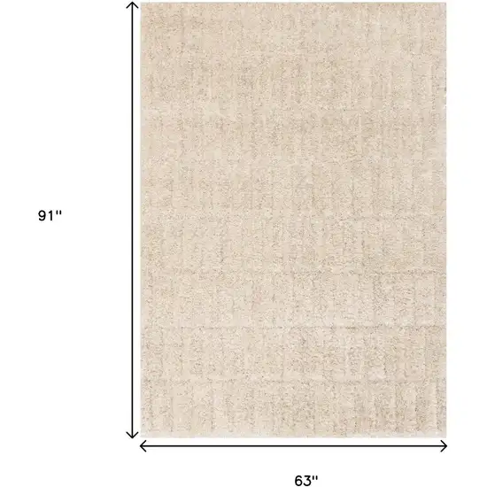 Cream And Beige Geometric Area Rug Photo 3