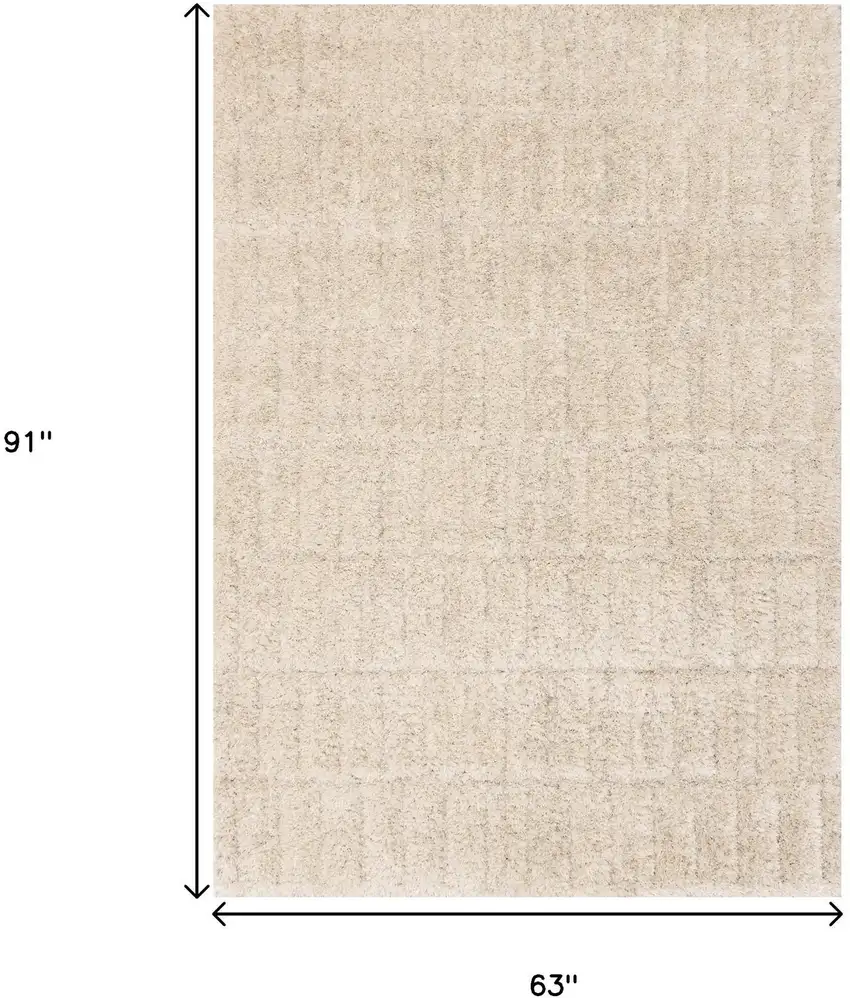 Cream And Beige Geometric Area Rug Photo 3