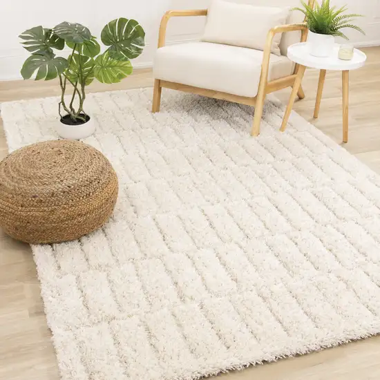 Cream And Beige Geometric Area Rug Photo 4